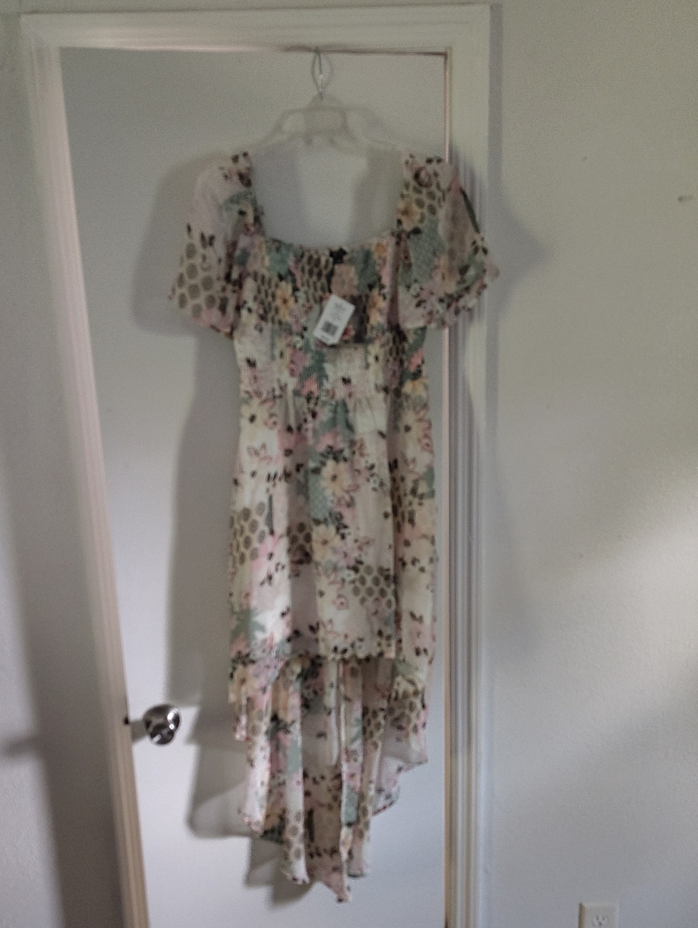 NEW Floral High-Low Dress in Cream and Pastel